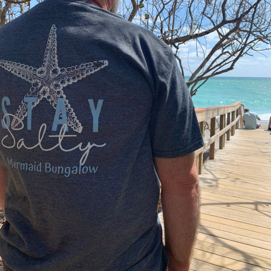 Stay Salty starfish graphic t-shirt by Mermaid Bungalow coastal beach tee