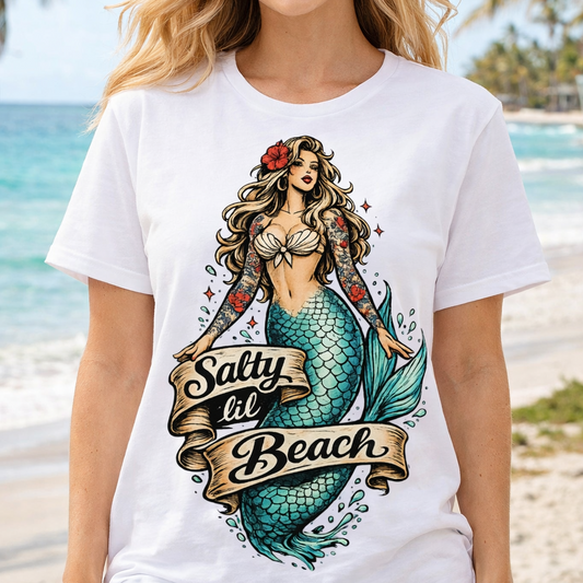 Salty Lil Beach Mermaid Tee