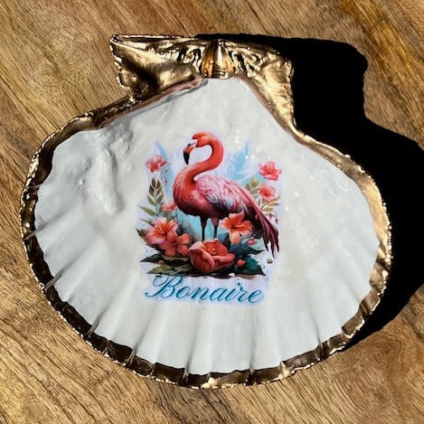 Watercolor Flamingo Trinket Shell