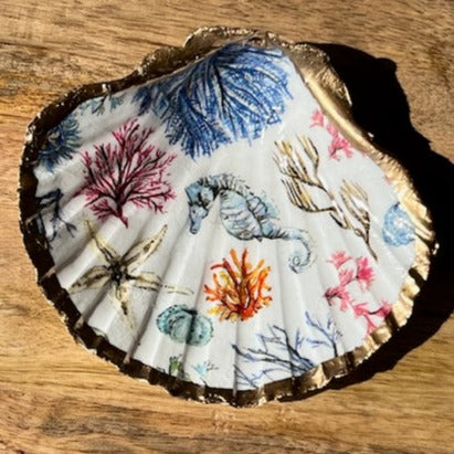 Blue Coastal Trinket Shell