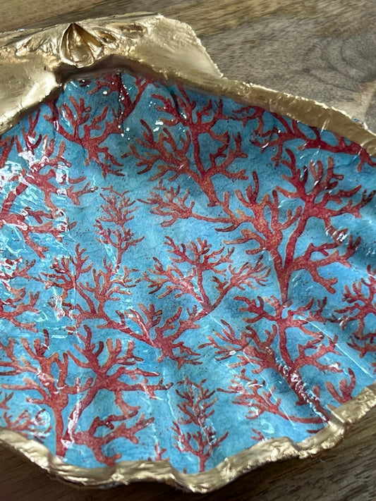 Tiny Red Coral Trinket Shell