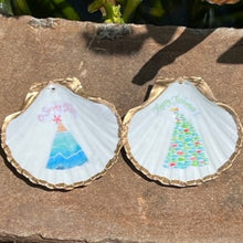 Load image into Gallery viewer, Beachy Christmas Trees Hanging Shells