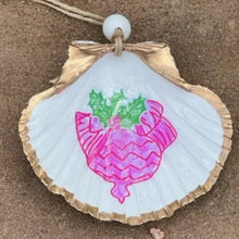 Load image into Gallery viewer, Pink and Green Kind of Christmas Hanging Shells