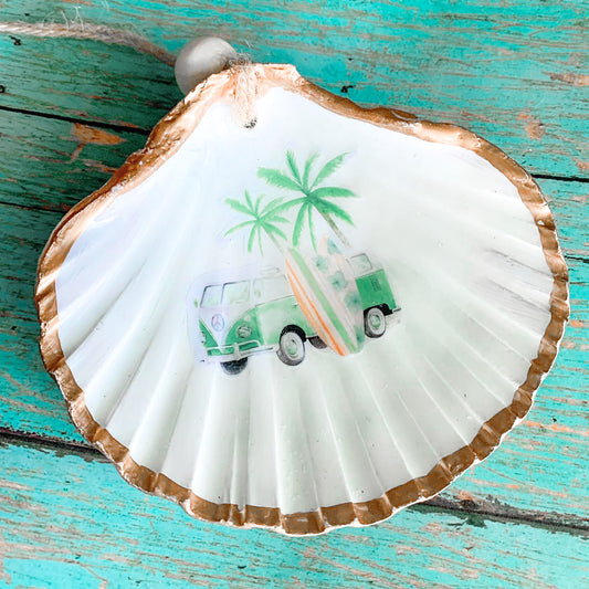 Surfer Christmas Hanging Shell