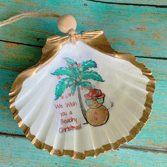 Surfer Christmas Hanging Shell