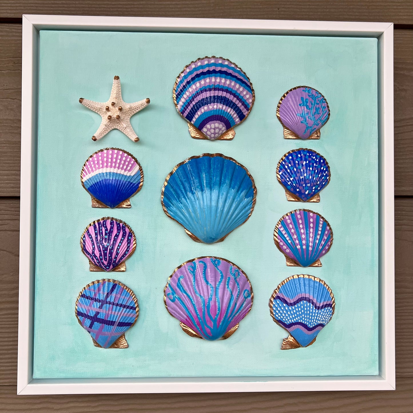 Lavender Haze Seashell Canvas Wall Art | 12x12