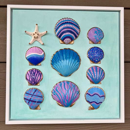 Lavender Haze Seashell Canvas Wall Art | 12x12