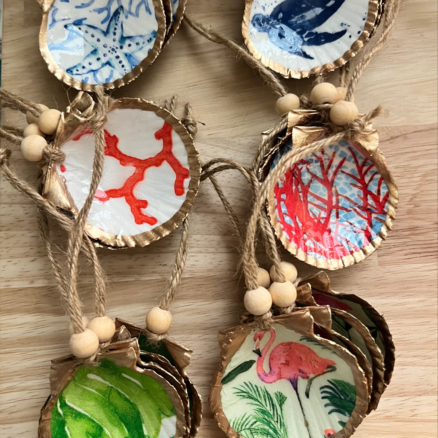 Coastal Mini Shell Ornament Gift Set – Handcrafted Seashell Decor