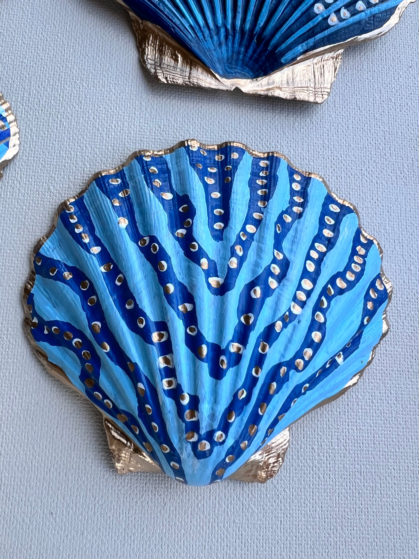 Midnight Tide | Hand-Painted Seashell Wall Art | 24x20