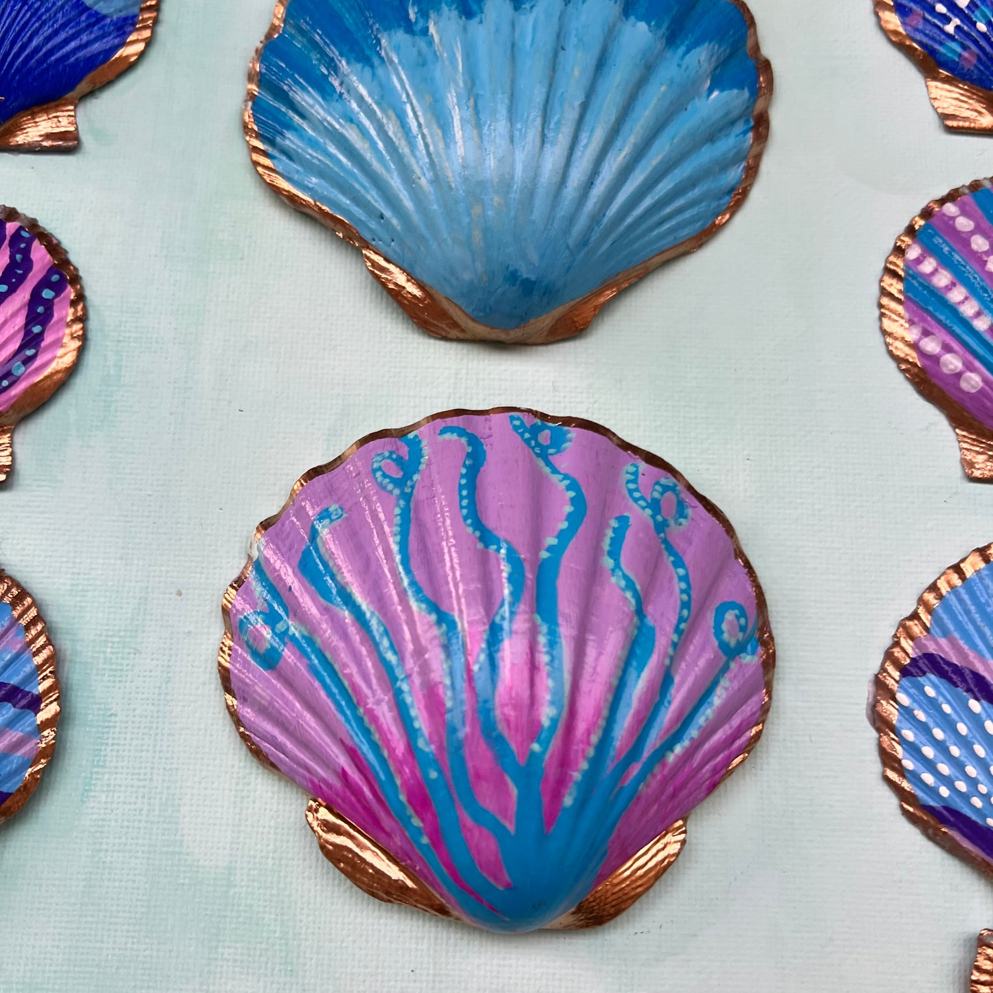 Lavender Haze Seashell Canvas Wall Art | 12x12