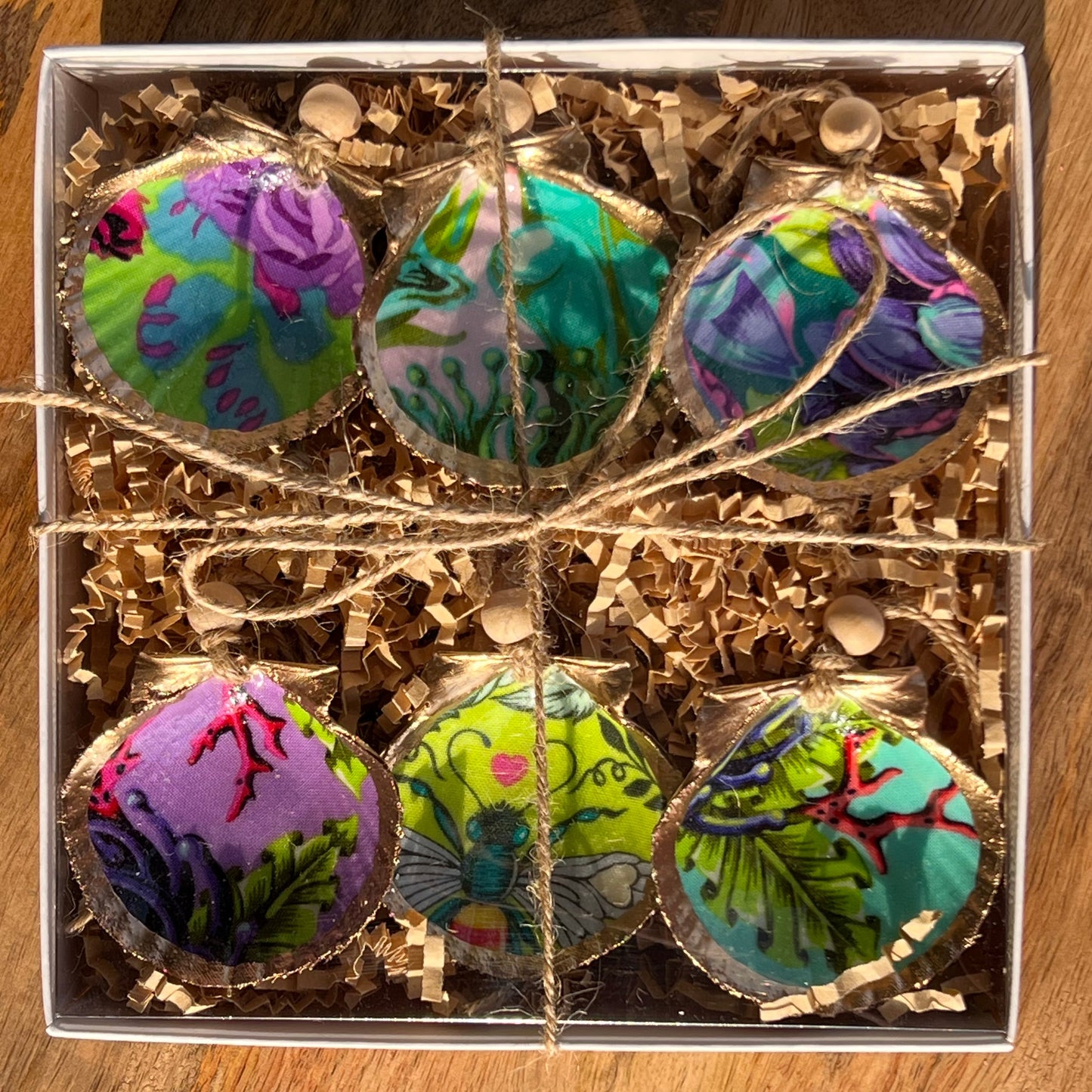 Neon Botanica Coastal Shell Ornament Gift Set