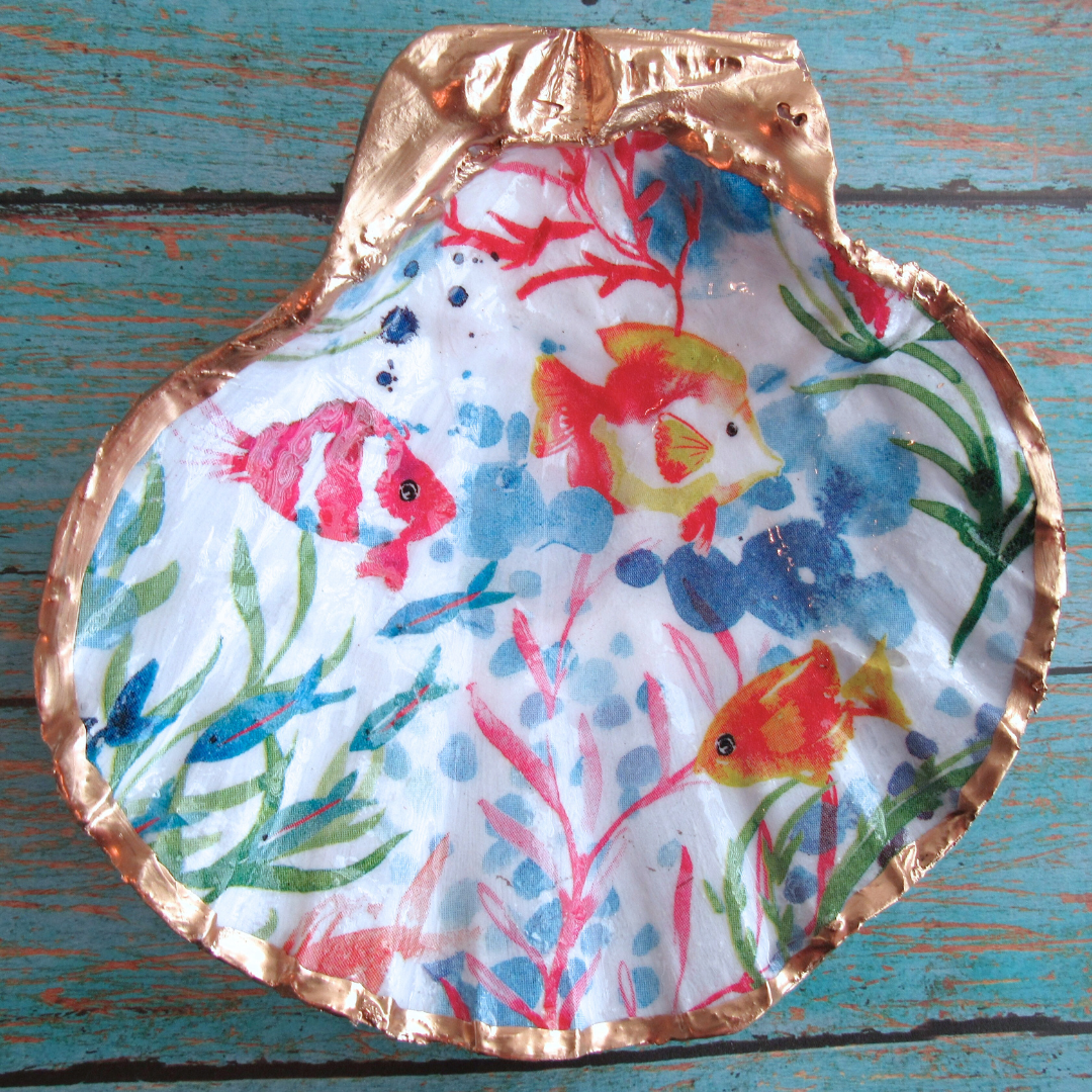 Fish and Bubbles Trinket Shell