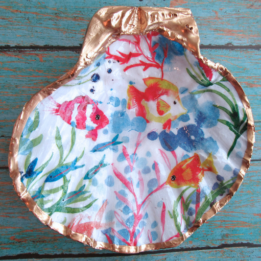 Fish and Bubbles Trinket Shell