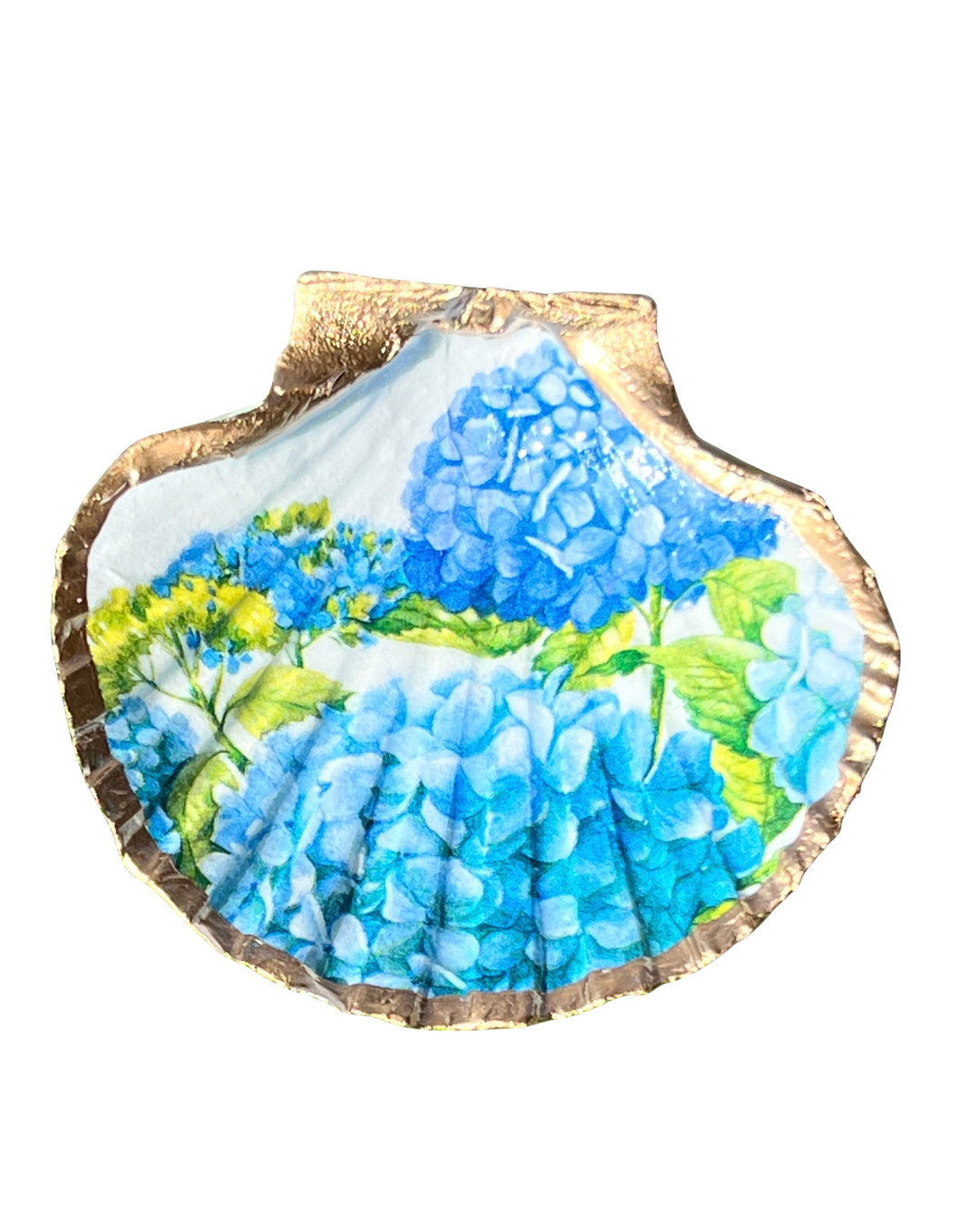 Hydrangea Seashell Trinket Dish – Coastal Hydrangea Decor