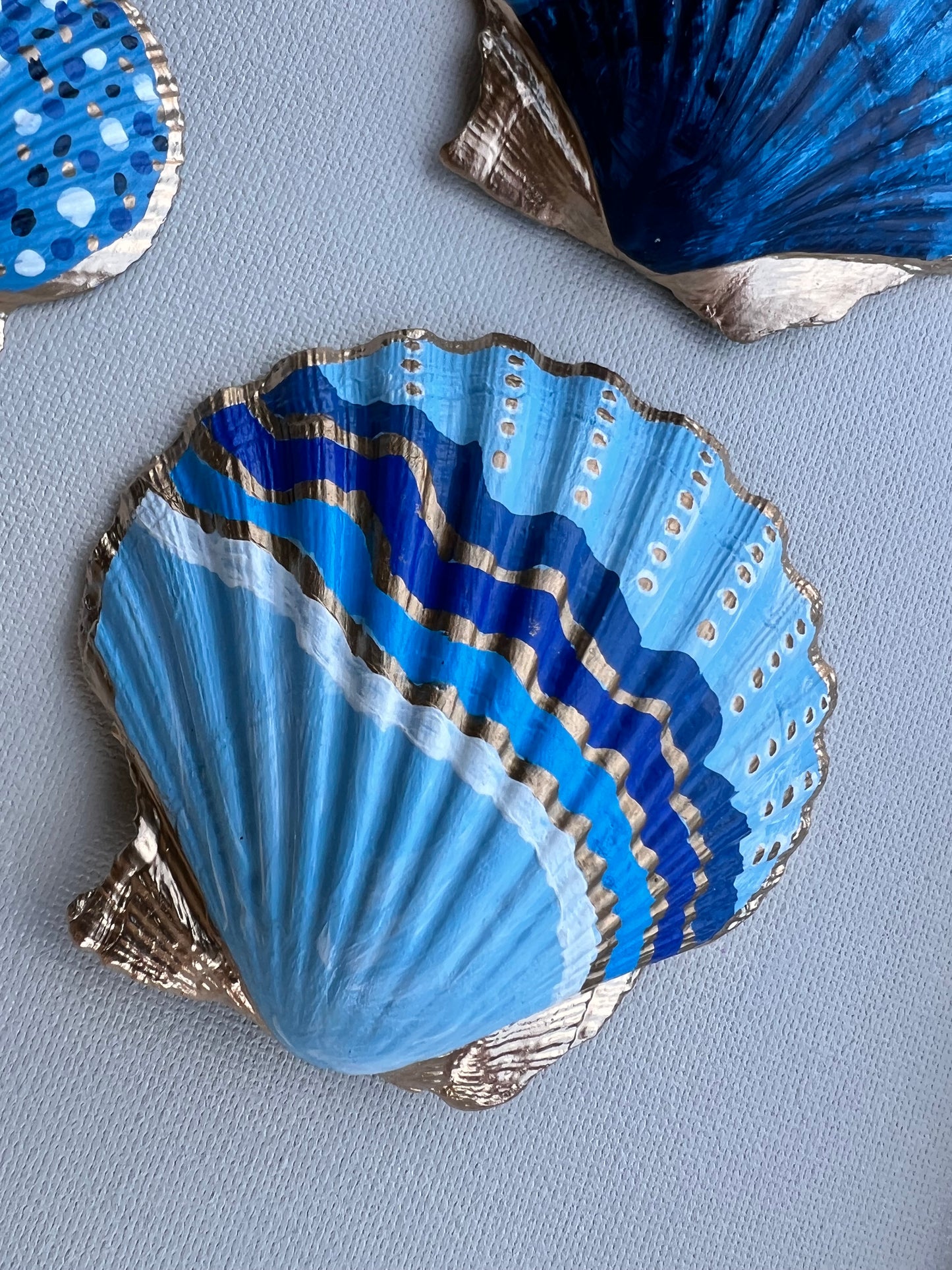 Midnight Tide | Hand-Painted Seashell Wall Art | 24x20