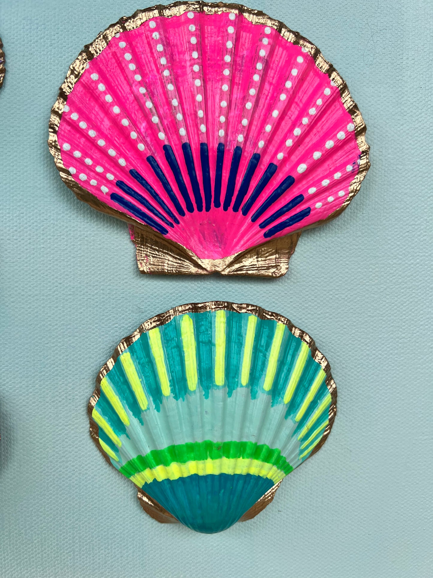 Neon Kraken | Hand-Painted Seashell Wall Art | 36x36