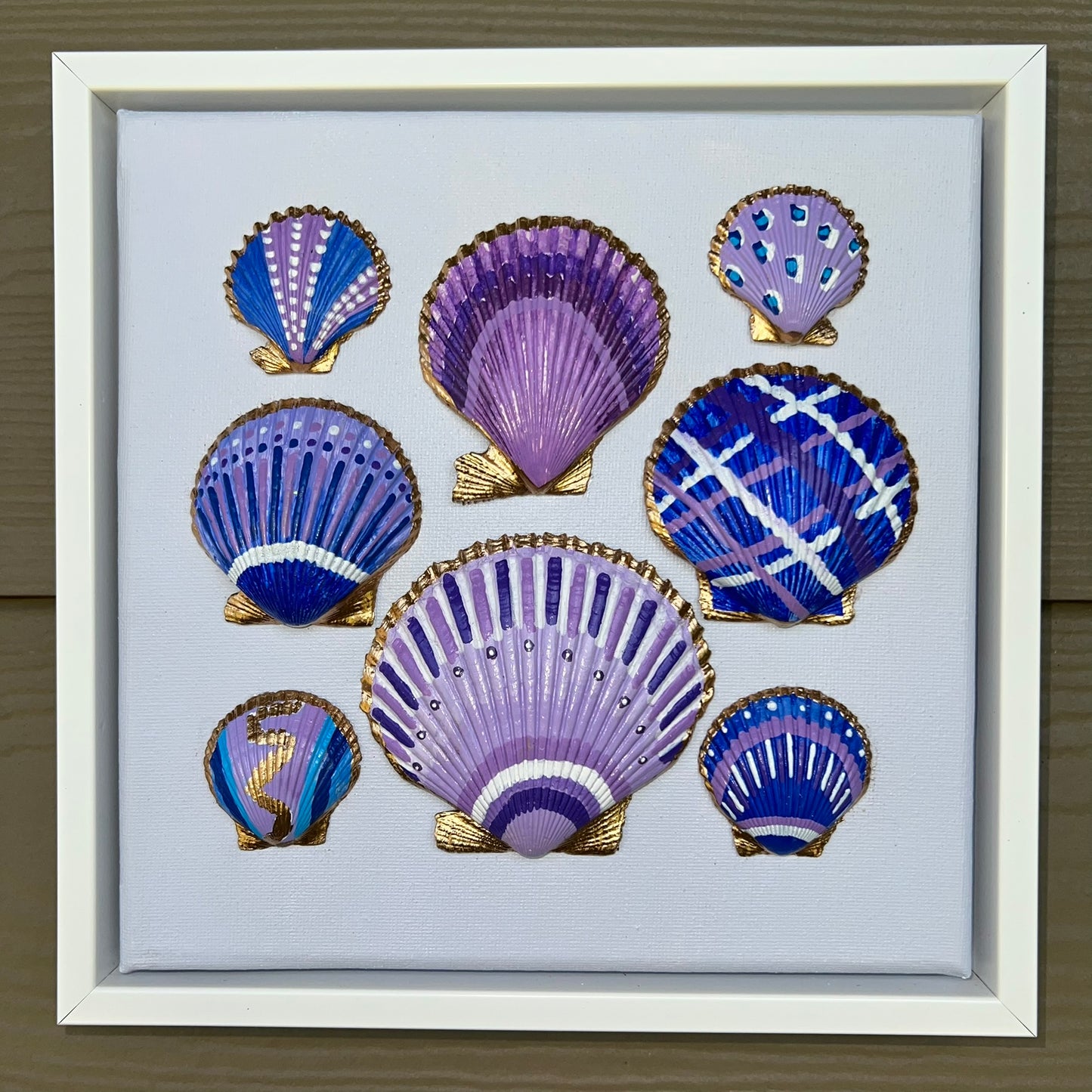 Lavender Tide Seashell Canvas Wall Art | 8x8