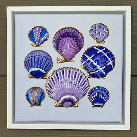 Lavender Tide Seashell Canvas Wall Art | 8x8