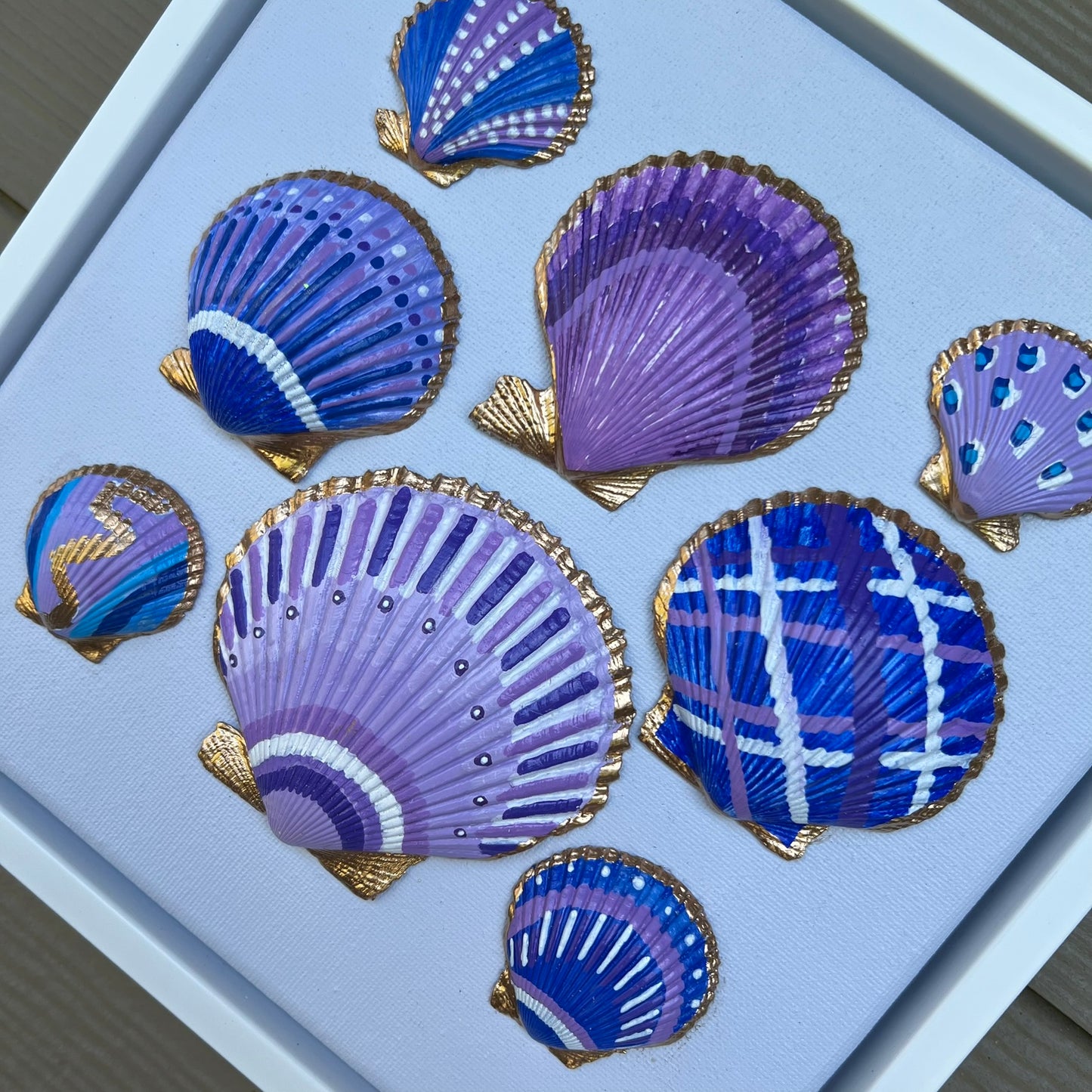 Lavender Tide Seashell Canvas Wall Art | 8x8