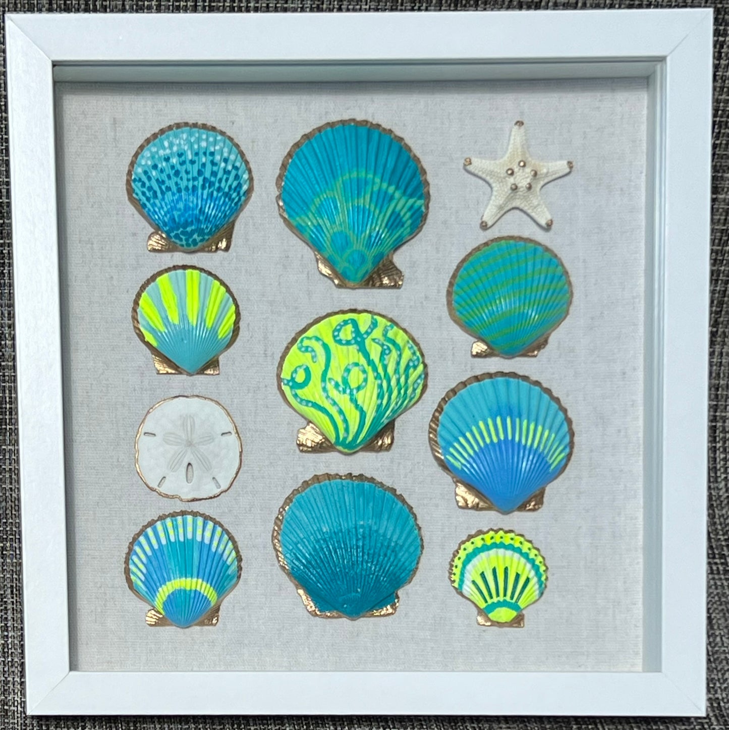 Coastal Cabana Seashell Shadow Box Art | 10x10