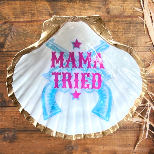 Mama Tried Coastal Cowgirl Shell Ring Dish | Western Coastal Decor