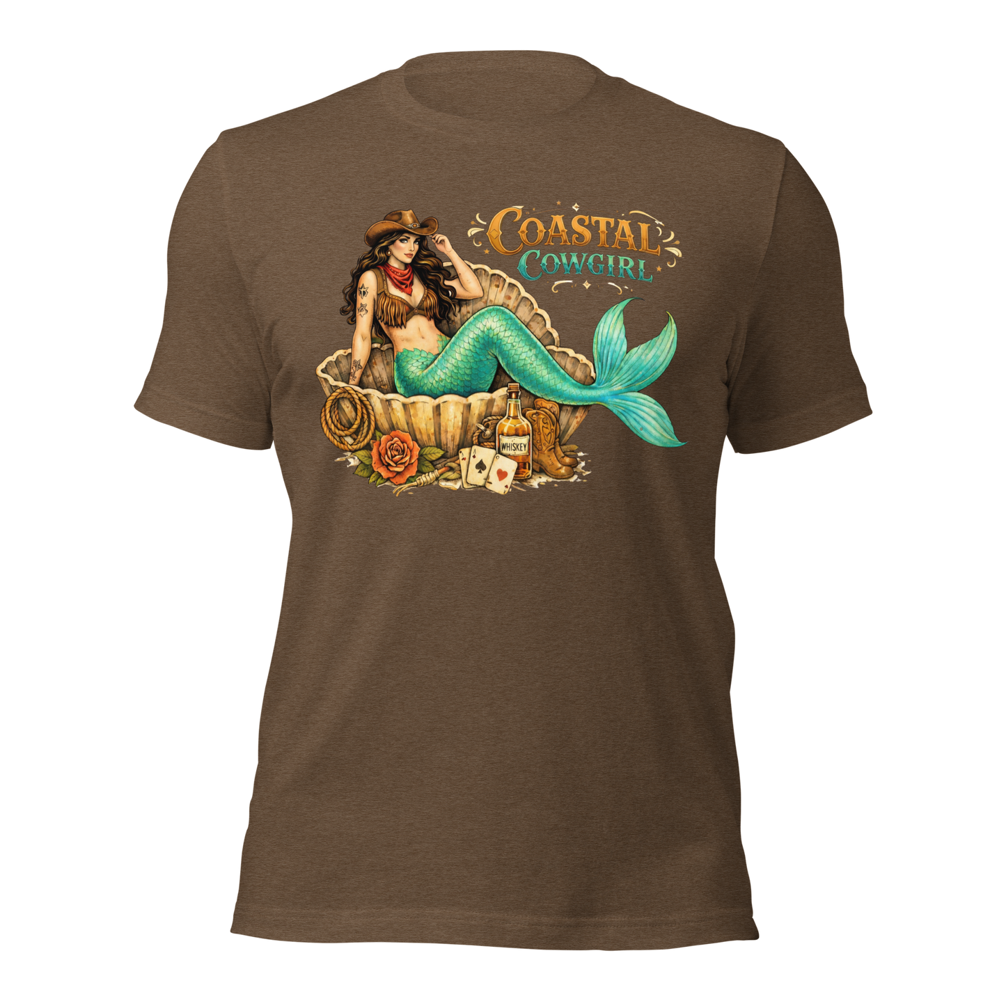 Brunette Coastal Cowgirl Mermaid Tee