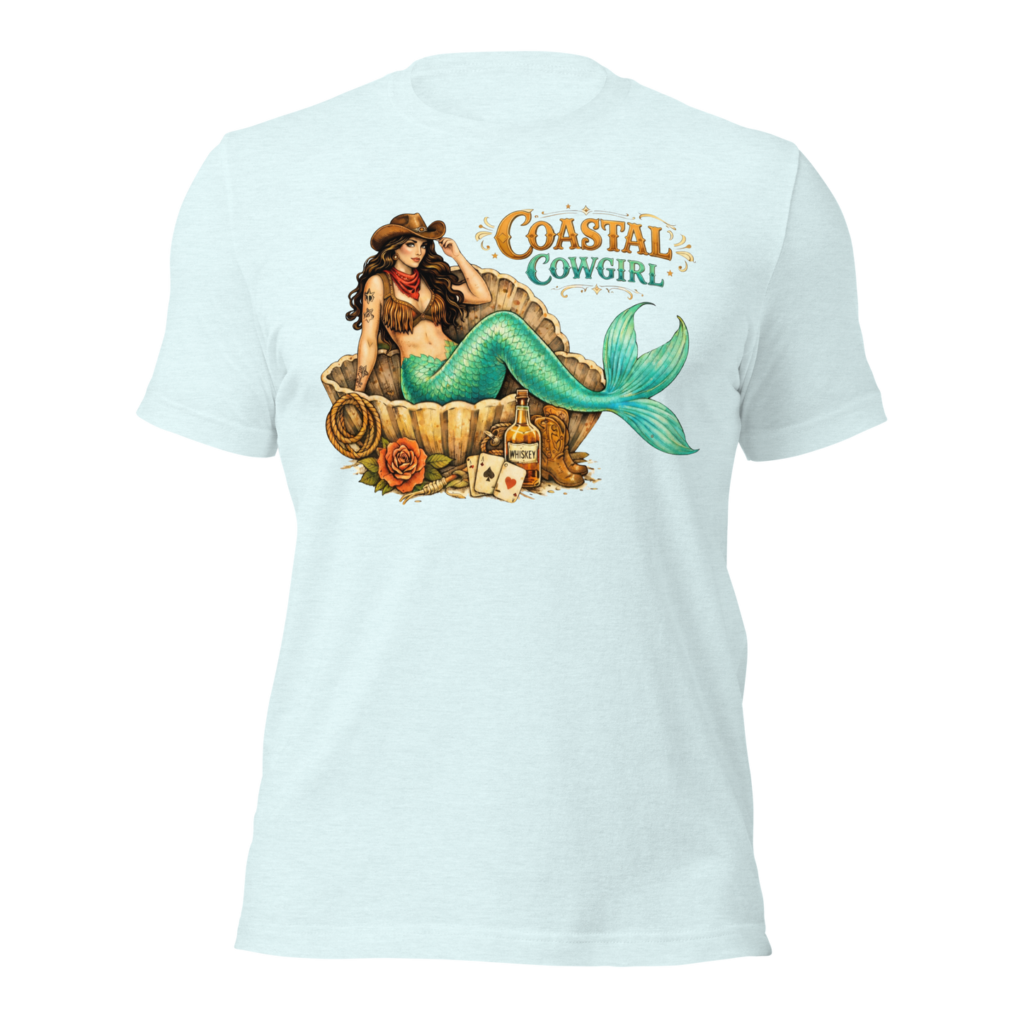 Brunette Coastal Cowgirl Mermaid Tee