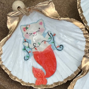 Mermaid Cat & Narwal Hanging Shells