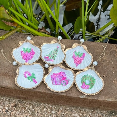 Pink and Green Kind of Christmas Shells
