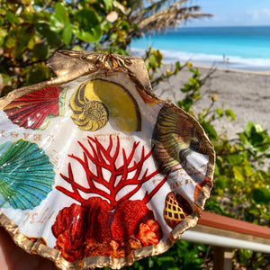Vintage Coral Trinket Shell