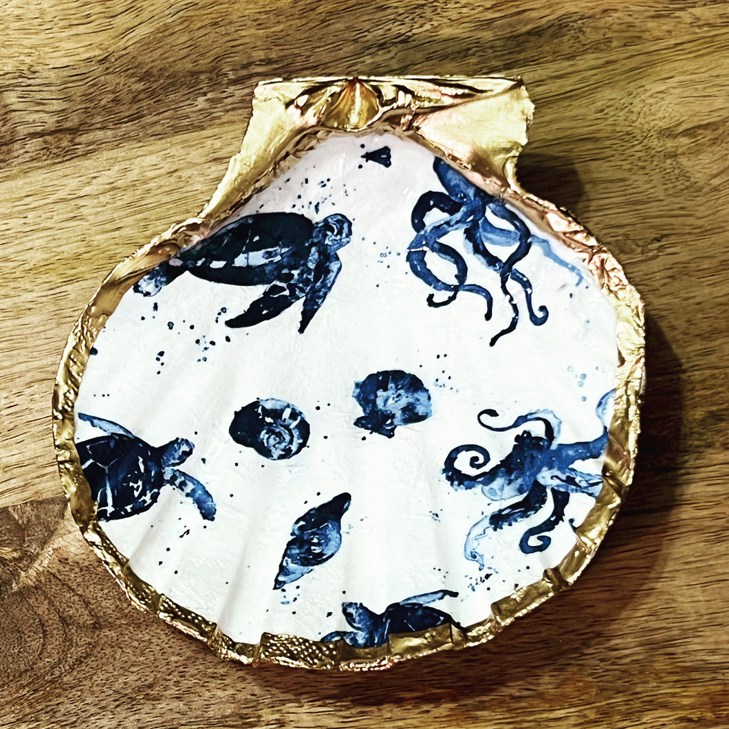 Blue Sealife Trinket Shell