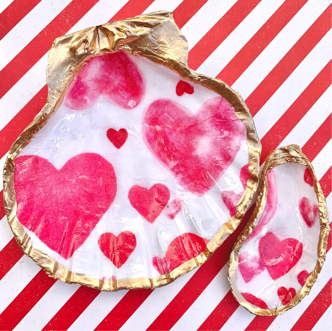 Watercolor Hearts Trinket Shells