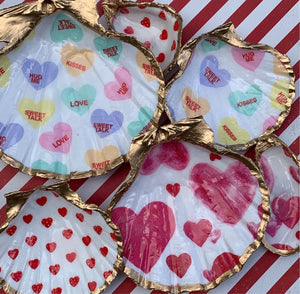 Watercolor Hearts Trinket Shells